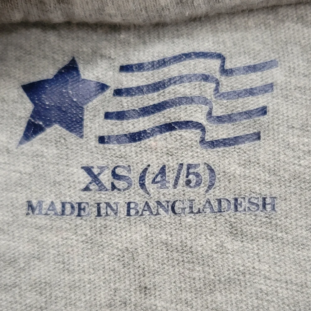 Gray Kids T-Shirt with American Flag Design